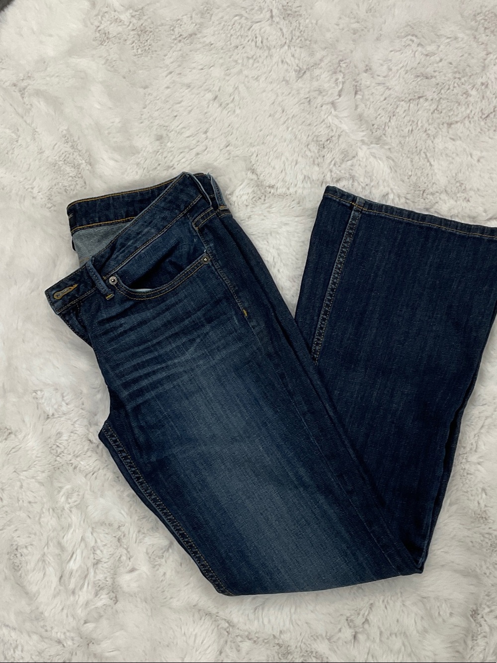 Banana Republic Women's Dark Blue Low Rise Boot Cut Jeans